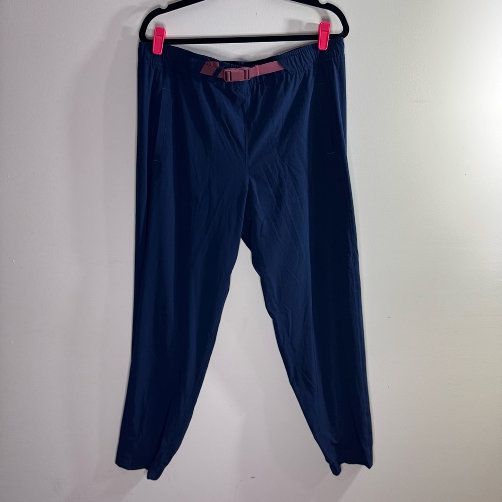 Title Nine Aero Tech Pants XL 16 Navy UPF 50 Hiking Travel Quick Dry - Picture 2 of 12